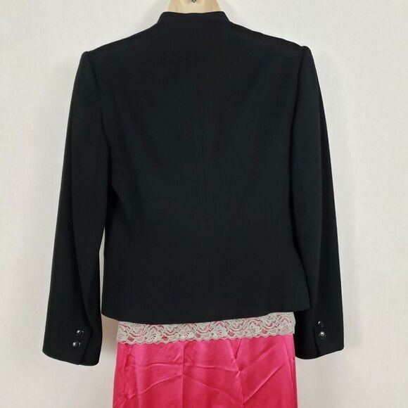 Vtg Suits Galore Jim Baldwin Wool Blazer Women's Size 6 Black One Single Button - Picture 7 of 9